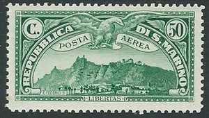 1931 SAN MARINO POSTA AEREA VEDUTA 50 CENT MH * - M1-5 - Picture 1 of 1