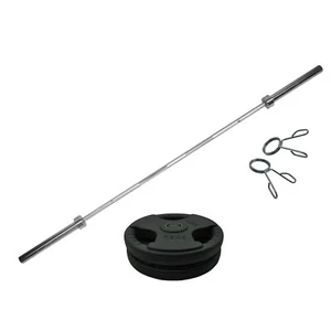 Total 31kg - 220cm Olympic Barbell Weight Set - Rubber Coated Weight Plate - Picture 1 of 6