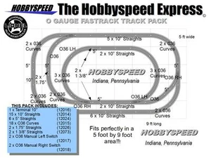 LIONEL FASTRACK THE HOBBYSPEED EXPRESS LAYOUT TRACK PACK 5' X 9' O GAUGE display - Picture 1 of 2