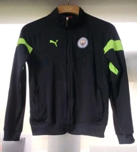 Puma Man City Jacket Navy And Florescent Green 16-17yrs - Picture 1 of 7