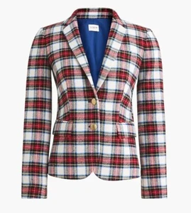 J. Crew Größe 16 Urlaub rot Schottenkaro Schuljunge Wolle Blazer mit Goldknöpfen - Bild 1 von 17