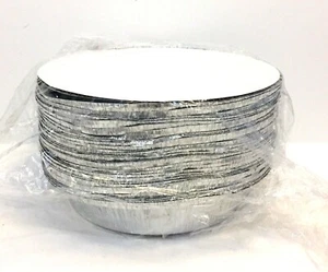 Webake 30 Round Aluminium Foil Dishes 8" x1.5" Steak Pie Disposable Baking Trays - Picture 1 of 5