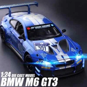 1:24 BMW M6 GT3 Le Mans Alloy Racing Car Model Diecast Toy Sport Sound Light - Picture 1 of 26