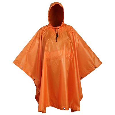 USGI Industries Military Style Multi-Use Rip Stop Rain Poncho (Orange) - Image 1 of 4