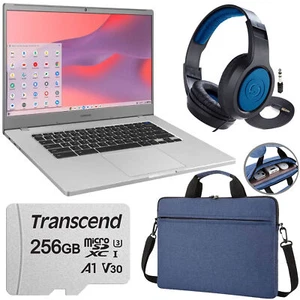 Samsung 15.6" Chromebook 4+ Intel Celeron 64GB eMMC, 256GB microSDXC + Bag - Picture 1 of 10
