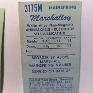 3175M Marshalloy Alloy Mainspring 1.45 .11  11  B40 - Picture 1 of 1