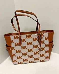 Michael Kors Gilly Large Drawstring Travel Tote Shoulder Handbag Purse - Luggage - Picture 1 of 10