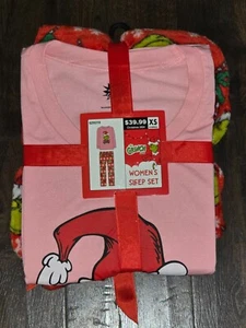 Dr Seuss Grinch Christmas PJs Pajamas Set Women’s Sz XS 2X Long Sleeve Pants - Picture 1 of 7