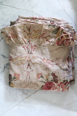 Ralph Lauren Ginebra Floral Algodón Satén Queen Plano Volantes Sábana Foto 1 de 3