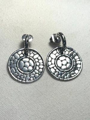 Pendientes colgantes John Hardy disco de guijarros de Kali de ley Foto 1 de 2