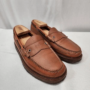 J. Mocassini Crew Uomo 9,5 Camden Slip-on Suola in Crepe Pelle Piombata - Foto 1 di 9