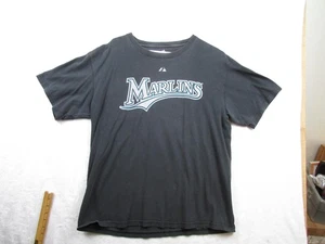 Florida Marlins Shirt Mens Large Black MLB Baseball Hanley Ramirez 2 Majestic - Picture 1 of 5