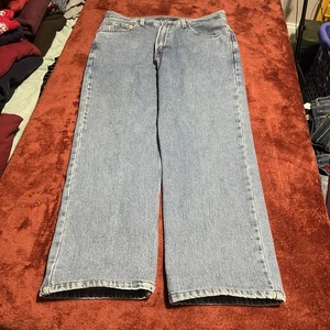 Pantalones de mezclilla para hombre Y2K Levis 505 34x34 azul regular recto lavado claro algodón Y2K - Imagen 1 de 5