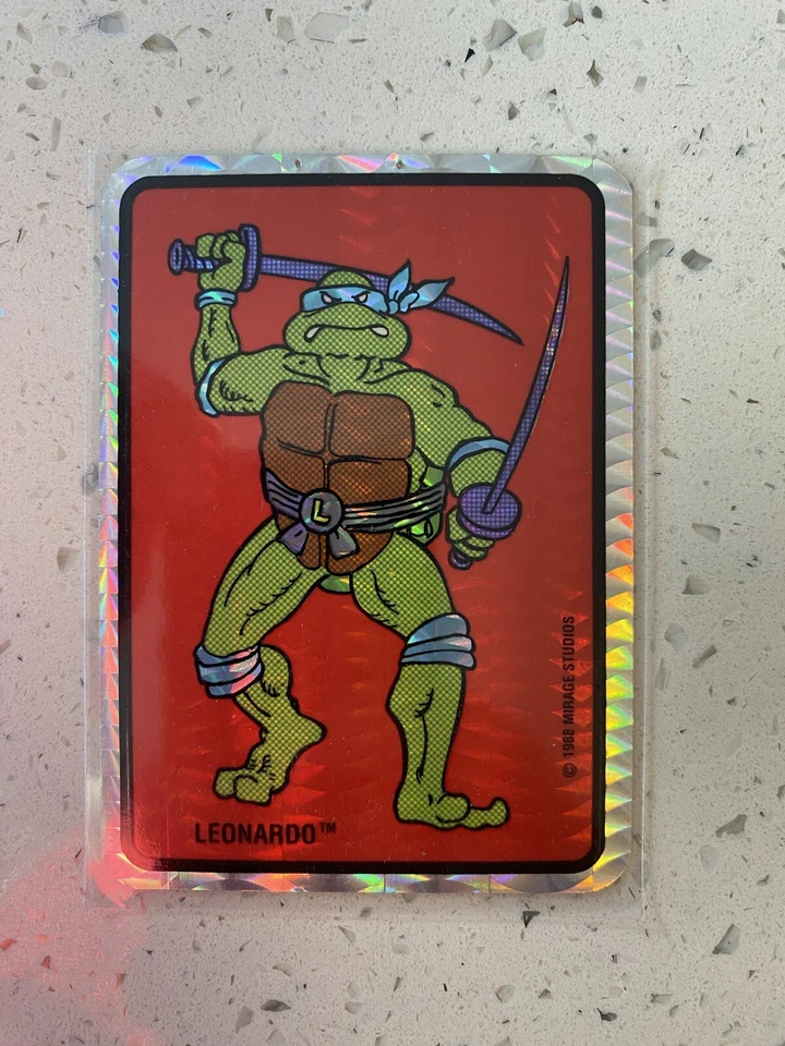 1988 Teenage Mutant Ninja Turtles Leonardo Prism Sticker *RARE* - Image 1 of 1