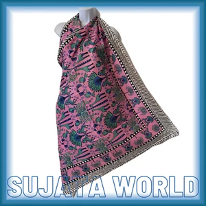 HAND BLOCK PRINT ON HIGH QUALITY COTTON SCARF STOLE PAREO SARONG DUPATTA SHAWL - Picture 1 of 21
