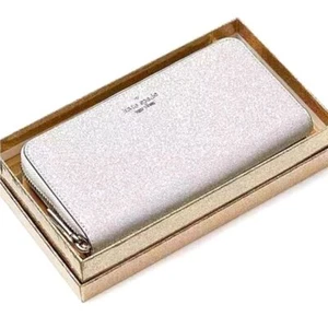 NIB Kate spade Shimmy Glitter Lunar Light Large Continental Wallet, Silver, NWT! - Picture 1 of 7