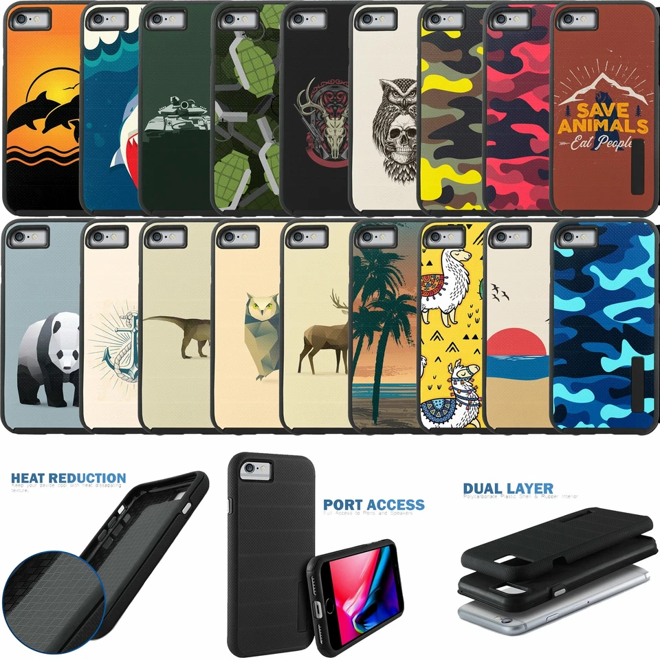 For iPhone 8 Plus/ 7 Plus, Slim Hybrid Dual Layer Grip Design Case - Image 1 of 1