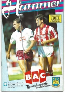 Football Programme WEST HAM UNITED v STOKE CITY Dec 1989 - Picture 1 of 1