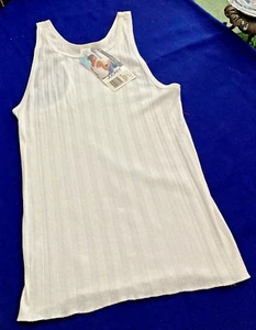 Jockey Elance Racer Back Tank Top White Sz XL 1304 Full Length Cotton 42-44 bust - Picture 1 of 6