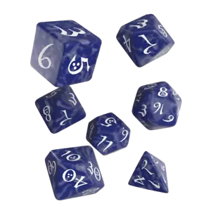 Q-Workshop Classic - Cobalt with White 7 Piece Polyhedral RPG Dice Set D&D - Picture 1 of 1
