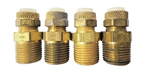 IMPERIAL BRASS POLY-FLO ADAPTERS (LOT OF 4) 3/8" TUBE TO 3/8" NPT - Picture 1 of 8