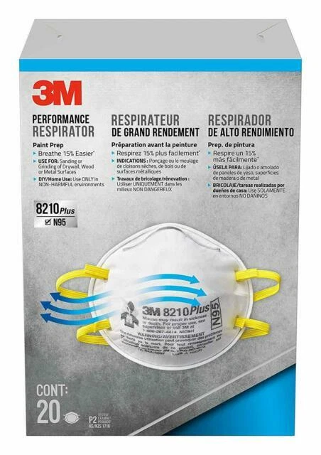 3M 8210 Plus N95 Particulate Respirators - 20 Pack