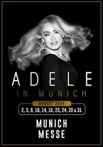 Adele in Munich, Germany Munich Messe August Tour 2024 Poster Print - Picture 1 of 1