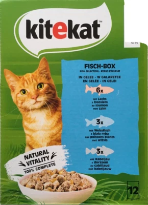 Kitekat Multipack Fisch-Box in Gelee 4 x 12 x 0,85g - Bild 1 von 4