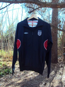 England Umbro National Fußball Jacke Herren S blau Poly genäht Logos Track Sport - Bild 1 von 9