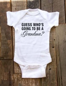 Guess who's going to be Grandma Grandpa again Grandparents baby Onesie pregnancy - Picture 1 of 6
