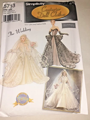Simplicity Couturier Doll Clothes Pattern 5713 for 15 1/2" Fashion Dolls - Image 1 of 3