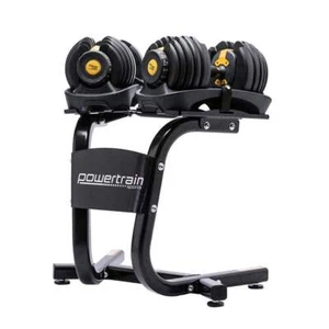 Powertrain 48KG Adjustable Dumbbell Set With Stand - Gold - Picture 1 of 10