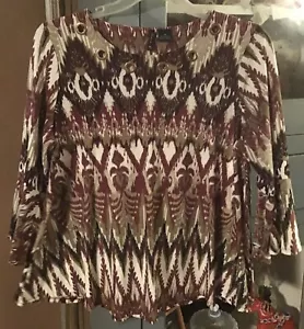 Mujer New Directions Curvy Talla 1X Top Manga Acampanada - Imagen 1 de 2