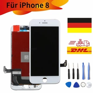 Für iPhone 8 Display LCD Retina 3D Touchscreen TFT Bildschirm Ersatz Weiß Rahmen - Bild 1 von 7