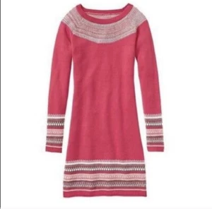 Athleta Pink Fair Isle Cashmere Blend Knit Sweater Dress S - Picture 1 of 9