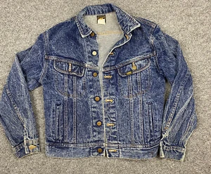 Vintage Lee Rider's Youth Blue Jean Denim Jacket Size 16 Union Label Made in USA - Picture 1 of 10