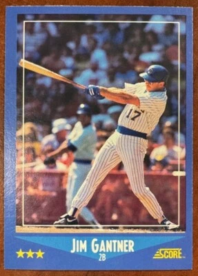 1988 Score #197- Jim Gantner - Milwaukee Brewers Card - Image 1 of 2