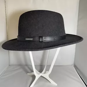 Cappello Stetson in feltro di lana schiacciabile idrorepellente nero 100% lana di pecora australiana - Foto 1 di 8