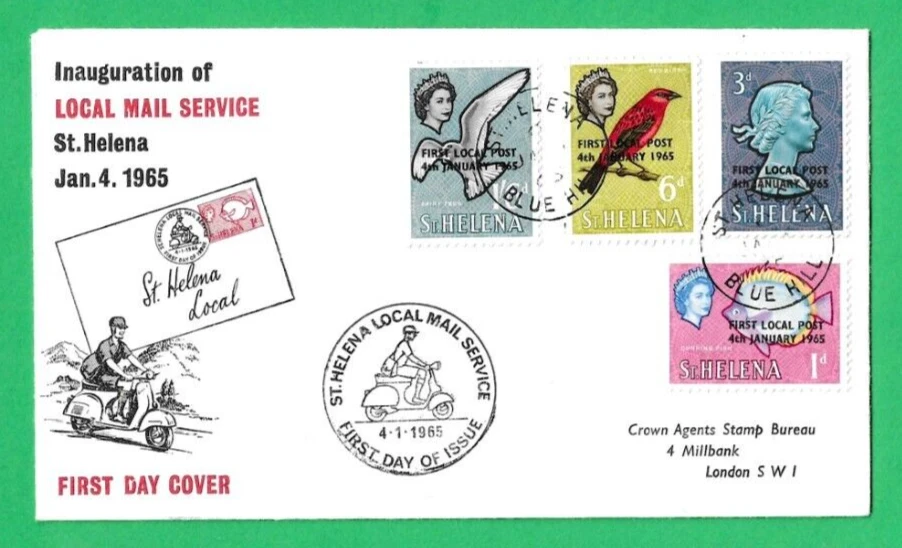 ST HELENA ~ INAUGURATION 1st MAIL SERVICE ~ 4th JAN 1965 - Image 1 of 1