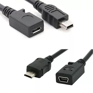 Mini USB male to Micro USB B feMale data charger cable adapter converter gm - Picture 1 of 10