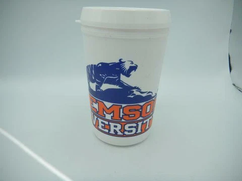 Vintage Clemson Tigers Alpha Products Insulated Mug Cup 6-1/2" Tall COOL Cover