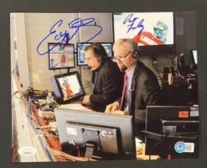 Eddie Olczyk Pat Foley Chicago Blackhawks NHL Signed 8x10 Photo ~ JSA COA - Picture 1 of 6