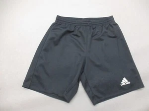 ADIDAS CLIMALITE Size M (11-12 YRS) Kids Black Stretch Waist Athletic Shorts 567 - Picture 1 of 7