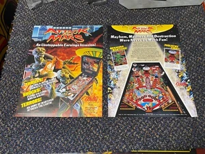 2 1995 BALLY FACTORY ORIGINAL ATTACK FROM MARS PINBALL PROMO FLYERS UNCIRCULATED - Picture 1 of 1