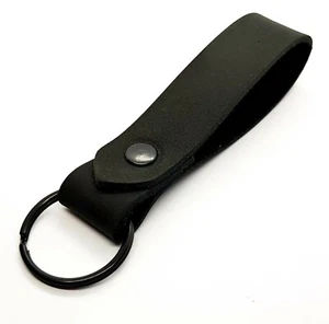 Llavero de cuero / llavero negro mate cuero en mal estado accesorios negros - Imagen 1 de 3