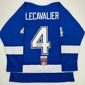 Autographed/Signed Vincent Lecavalier Tampa Bay Blue Hockey Jersey JSA COA - Picture 1 of 4