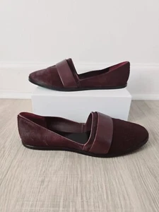 Vince Mason burgunderrot Kalbshaar Leder Slipper Loafer flache Schuhe Größe 10 - Bild 1 von 9