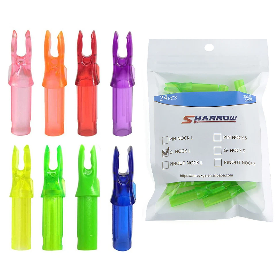 24X Arrow Nocks Plastic Tails ID6.2mm Arrow Shaft DIY Insert Tips Archery Target - Image 1 of 4