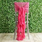 Fuchsia Premium CHAIR COVER with Curly Chiffon Ruffled SASHES Party Decorations