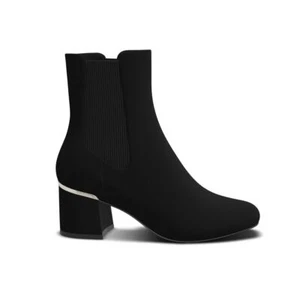 Alfani Women's Rockee Square-Toe Booties Black Sedue Size 9.5 - Picture 1 of 10